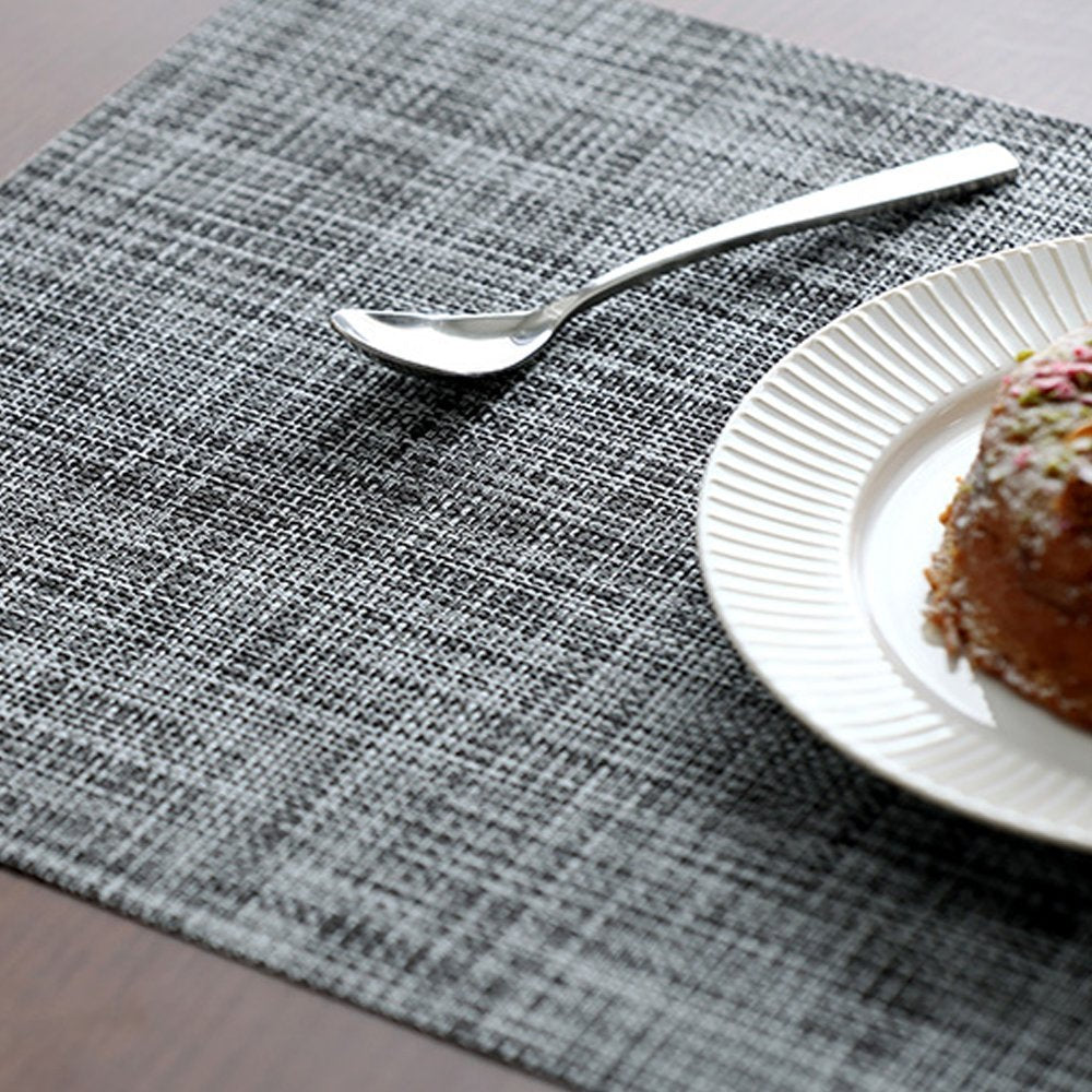 Homedge Pvc Placemat, 4 Pcs Of Non-Slip Heat Resistant Place Mats, Washable Vinyl Placemats, Set Of 4 - Gray