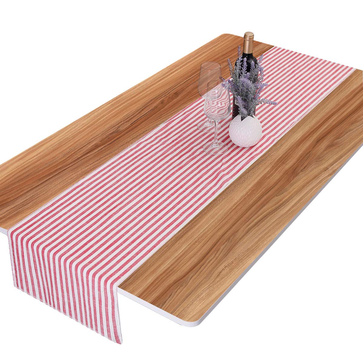 Rockcloud Striped Table Runner Cotton Linen Table Top Decoration For Wedding Banquet, Christmas, Birthday, Graduation, Prom, Par