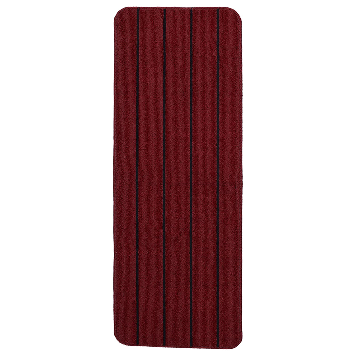 SARAL HOME EASY LIVING Polypropylene Striped Anti Skid Runner (45X120 cm, Maroon)