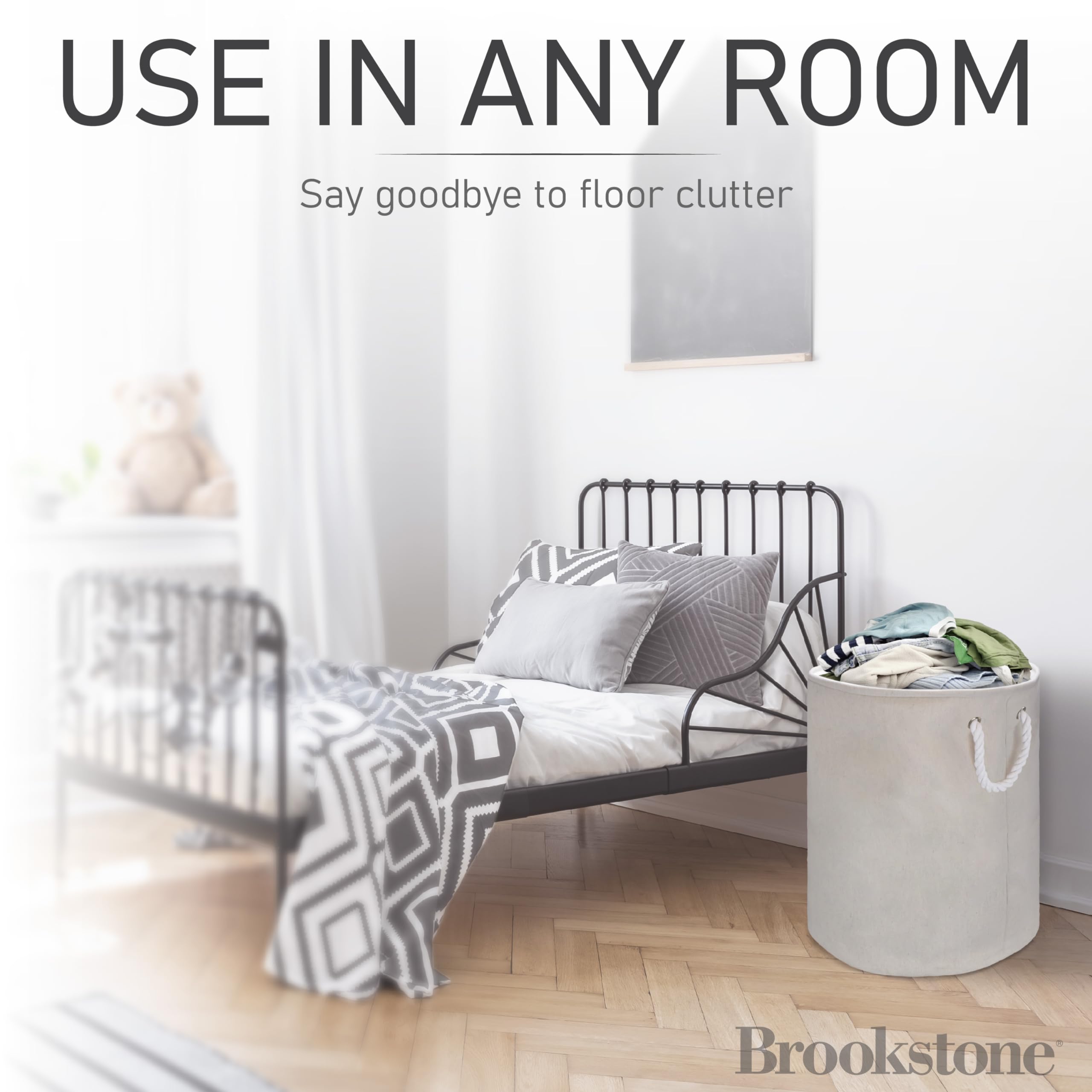 Brookstone, Spacious Laundry Hamper With Cotton Rope Handles, Perfectly Sized For Everyday Use, Durable & Stylish Storage For Be