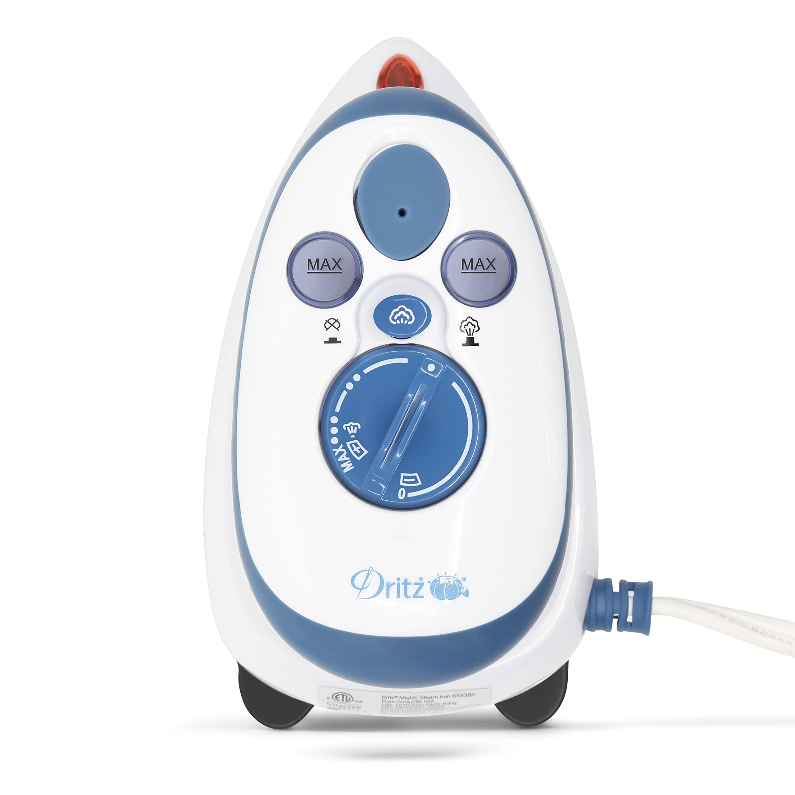 Dritz Notions 653380 Mighty Travel Steam Iron, White