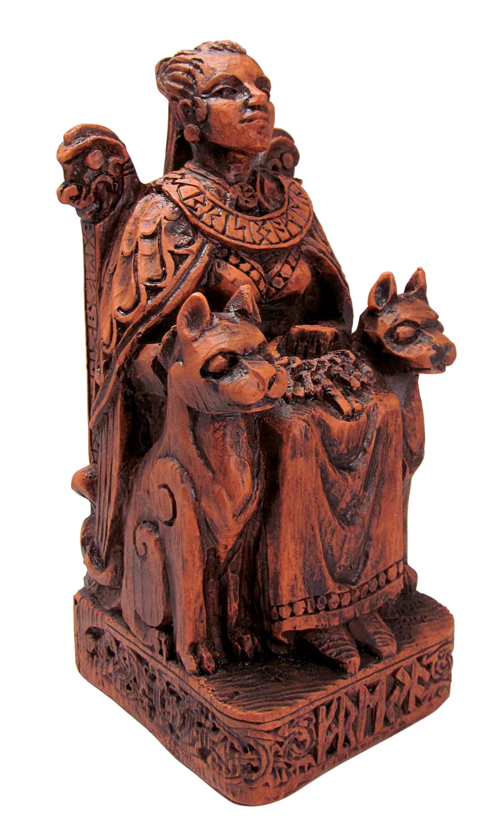 Dryad Design Freya Statue Norse Goddess of Love, War and Magick 7 3/4 - Viking Pagan Home Decor (Wood Finish)
