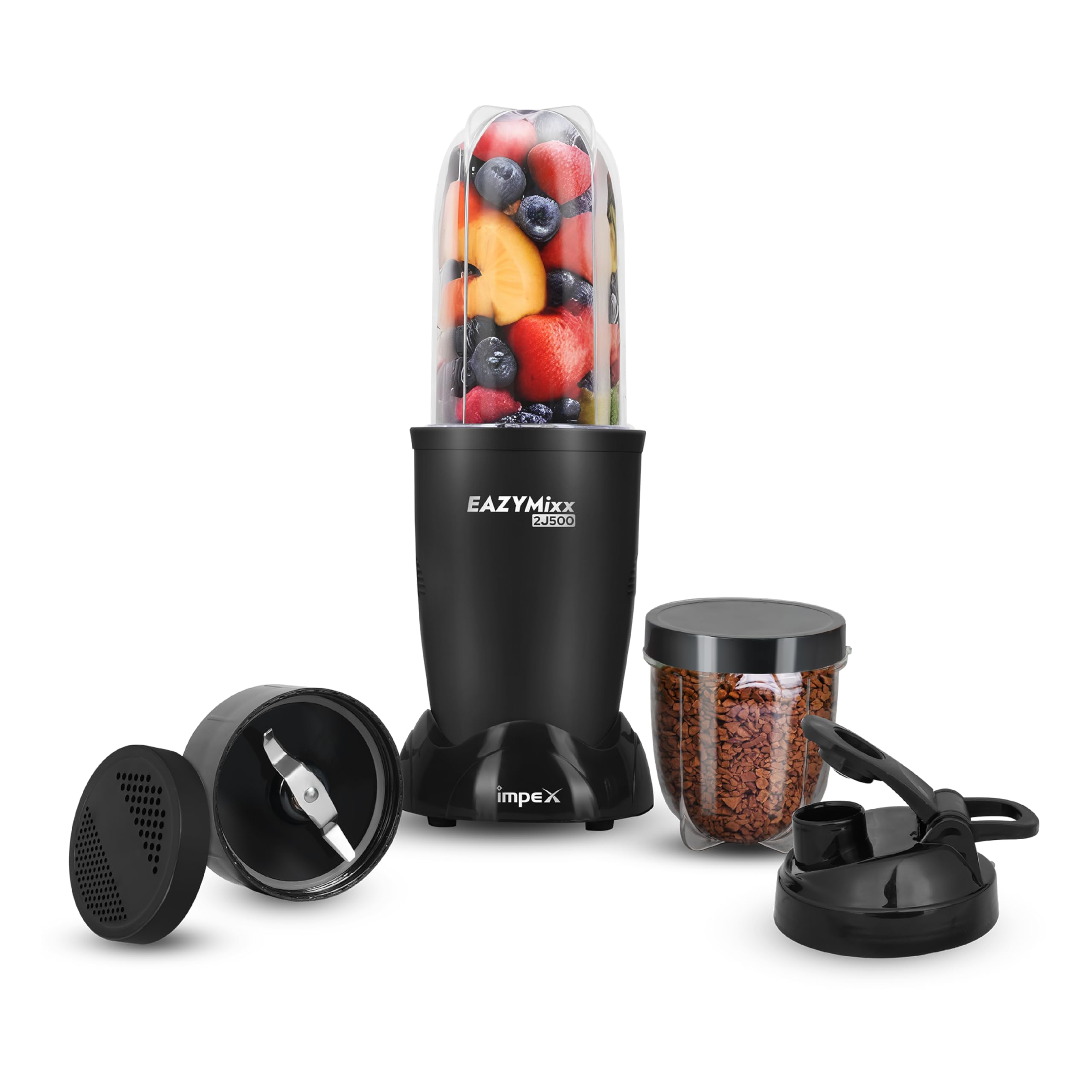 Impex Portable Blender For Smoothie And Juices With 500 Watts 22000 Rpm Powerful Motor | Juicer Machine With 2 Jars | 100% Coppe