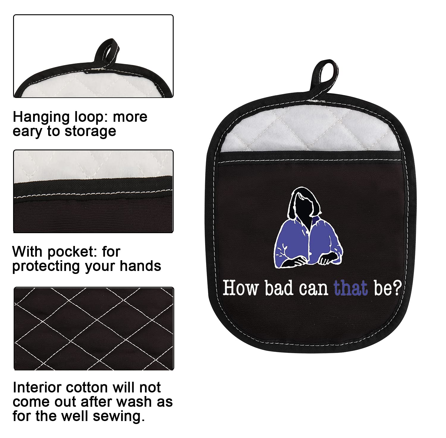 Ina Fans Gift Ina Inspired How Bad Can That Be Baking Oven Pads Pot Holder With Pocket (How Bad Can That Be)