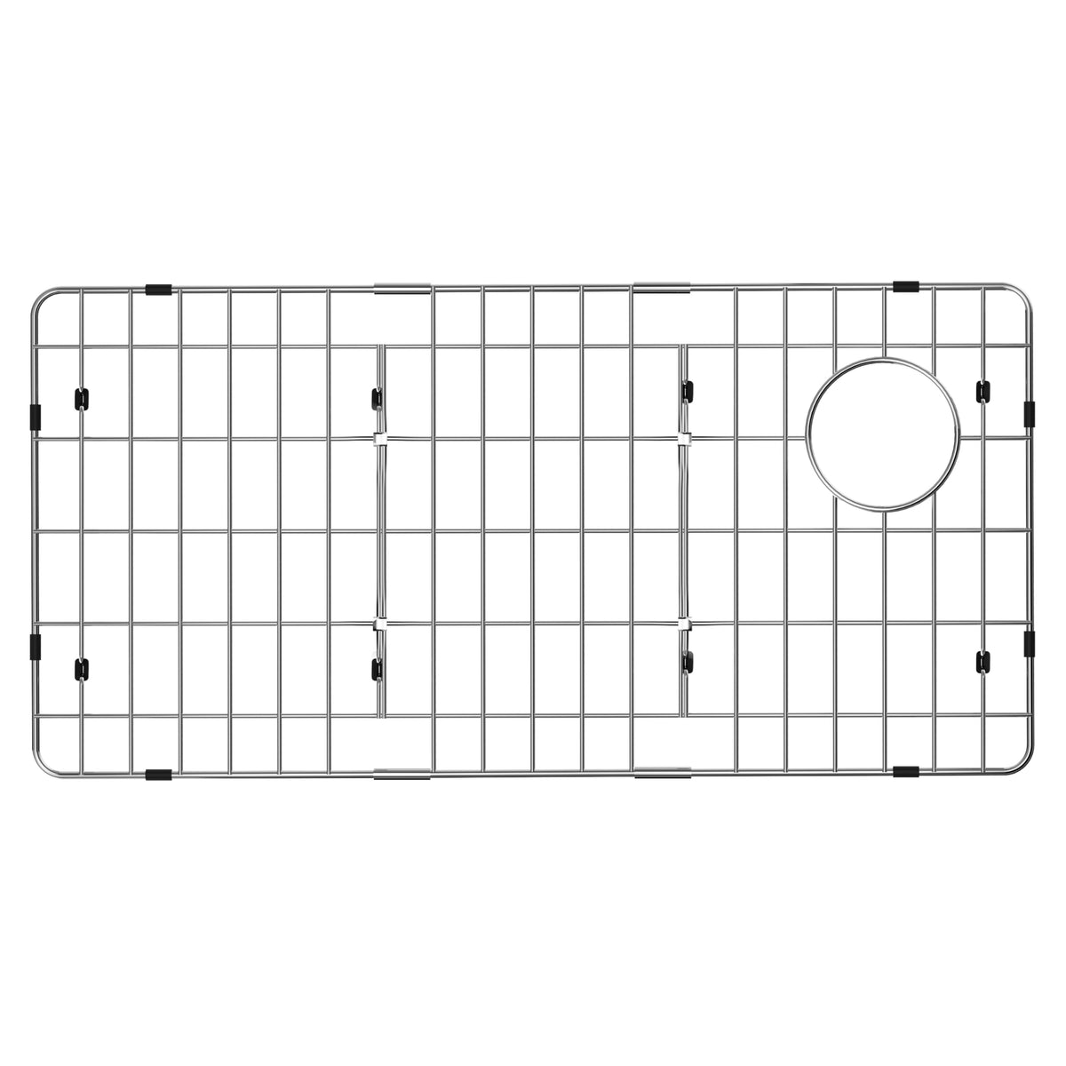 Ipegtop Sink Bottom Grid, Stainless Steel Sink Protector 28-1/4'' X 14-1/4'' Side Drain Hole With Corner Radius, Sink Grate For