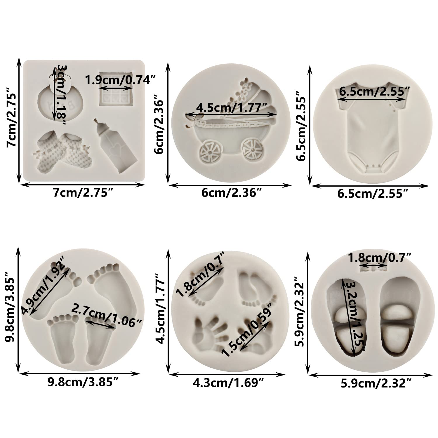 Sijiangmold Baby Silicone Mold Baby Shower Themed Cake Fondant Molds Baby Feet Baby Bottle Cradles Mold For Baby Birthday Cake D