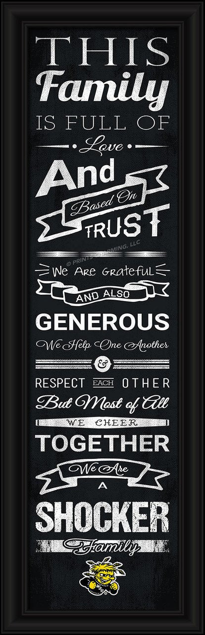 Prints Charming - Wichita State Shockers Family Cheer Print 8''X24''