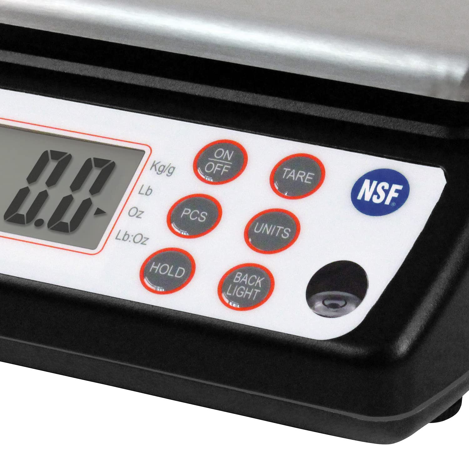 San Jamar Scdg33Bk Square Professional Digital Scale, Black With Stainless Steel Platform