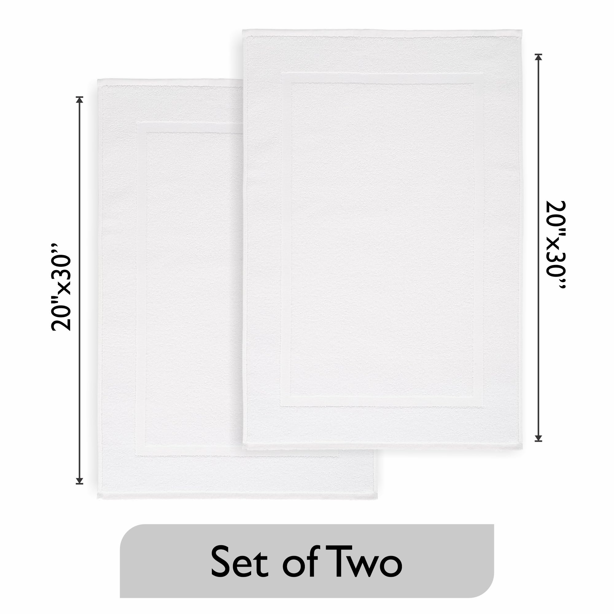 Voyzz Home Premium 100% Cotton Bath Mat Floor Towel Set | 2 Pack Of Super Soft & Absorbent Luxury Terry Bath Mats, Hotel, Spa, S