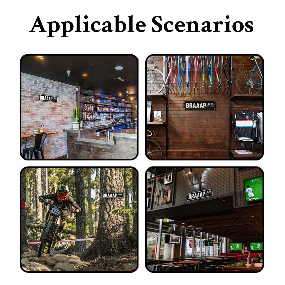 Metal Signs Braaap Blvd Street Motocross Motorcycle Racing Racer Rider Trials Off Road Dirt Bike Enduro Rally Mechanic Man Cave