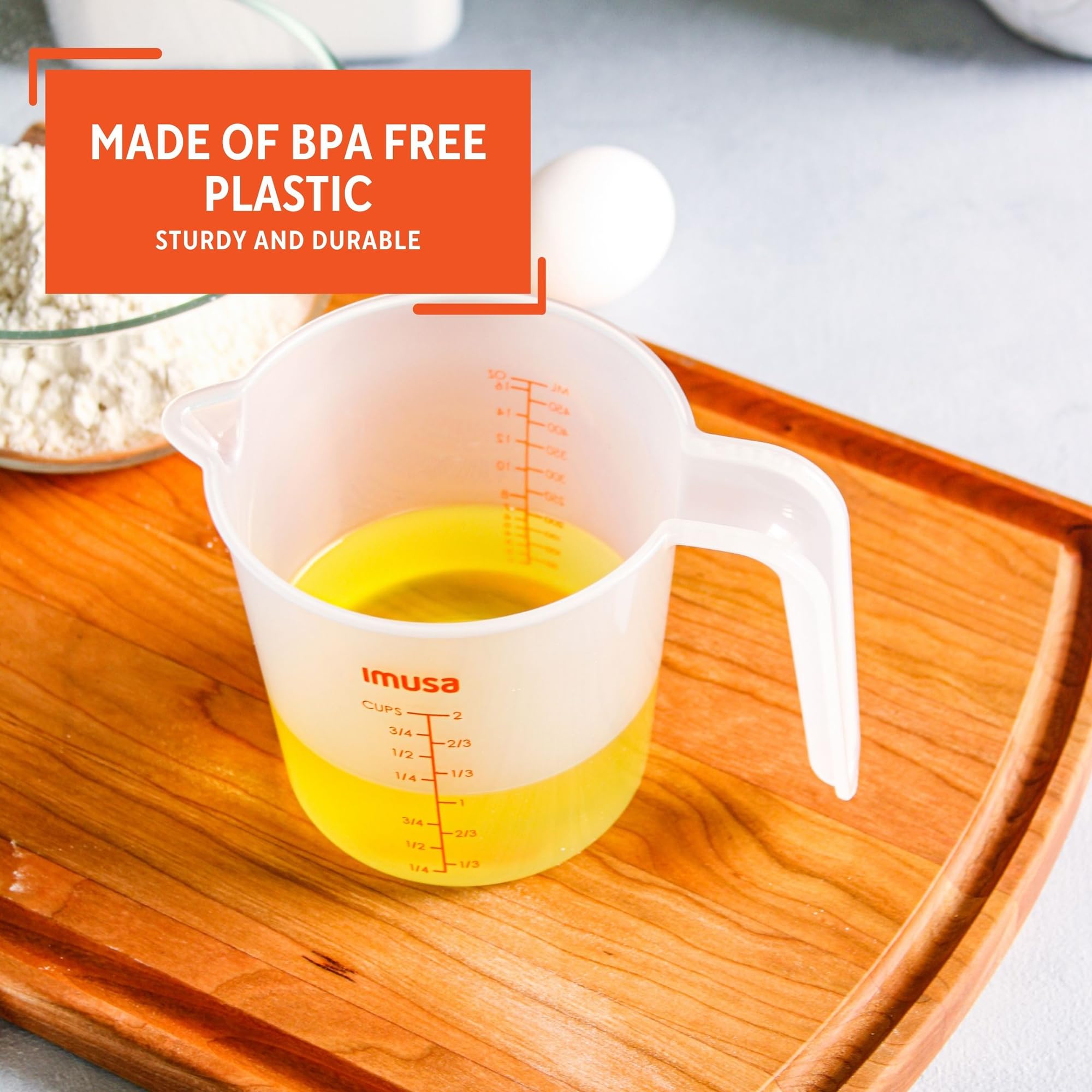 Imusa Imu-71104 2 Cup Plastic Measuring Cup, Transparent