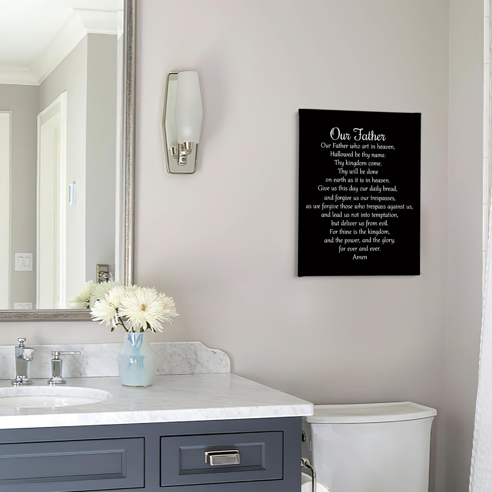 Phamte Our Father Prayer Wall Art, Christian The LordS Prayer Wall Decor, Inspirational Quotes Bible Verse Scripture Print Fram