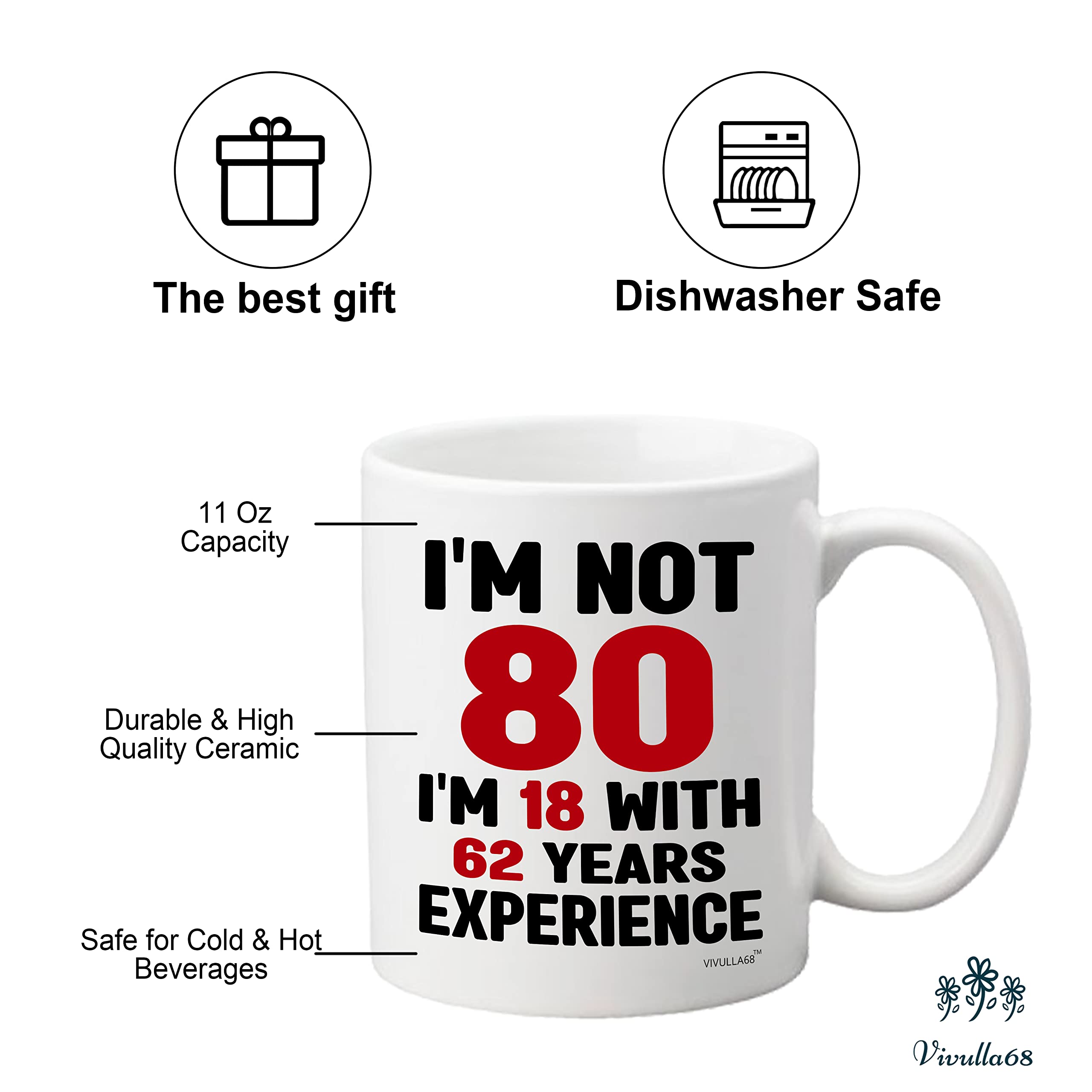 Vivulla68 80Th Birthday Gifts For Women Men, 80 Year Old Birthday Gifts For Women Men, 1945 Birthday Gifts For Women Men, Gifts