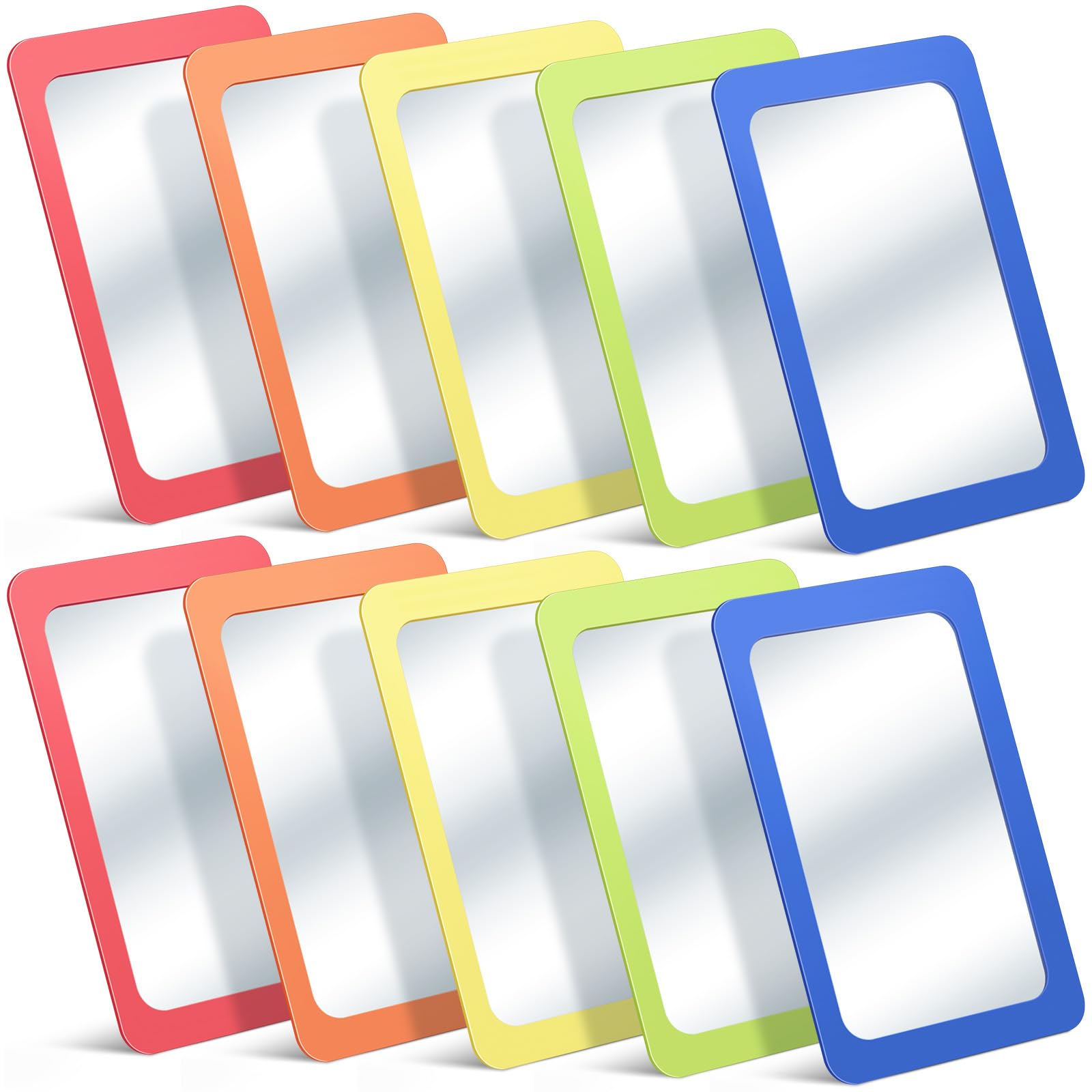 Dandat 10 Pcs Small Mirrors for Crafts Shatter Proof Mirror for Kids Toddler Mirror Round Corners Square Unbroken Mirror for Sch