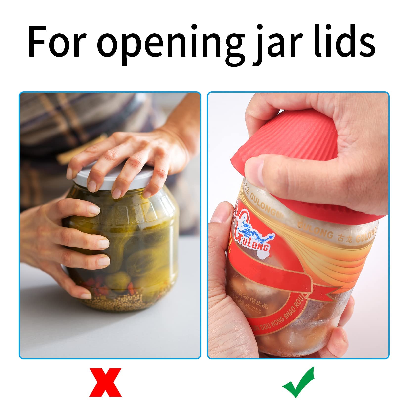 3 Pcs Rubber Jar Opener Gripper Pads, Multi Purpose Jar Bottle Can Lids Gripper Openers Reusable, For Seniors Weak Hands, Most B