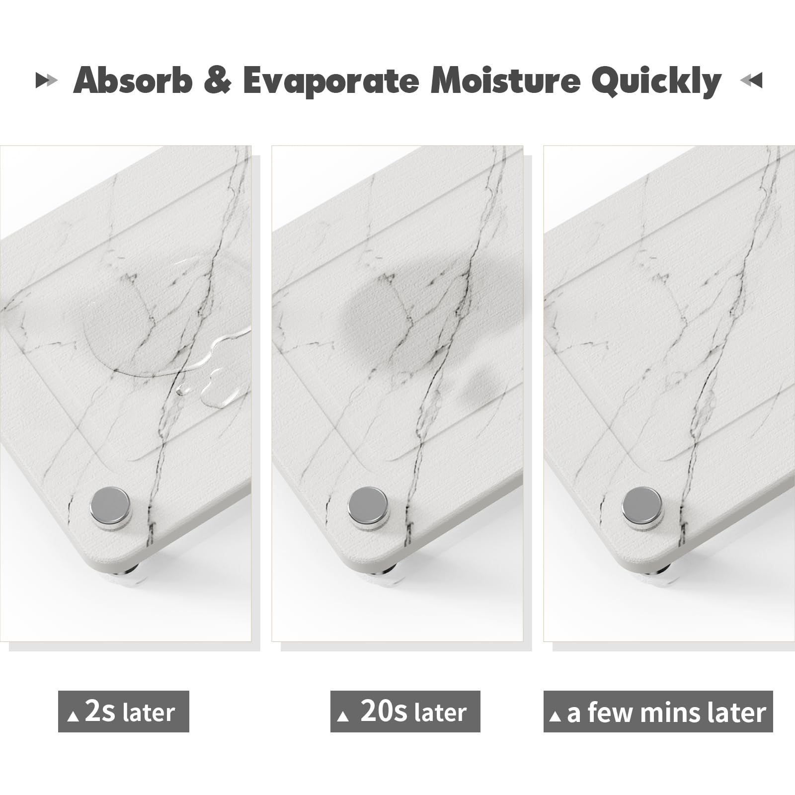 Johamoo Stone Drying Tray, Water Absorbing Stone Tray For Sink, Bathroom Diatomaceous Earth Fast Drying Stone Sink Tray Caddy, K