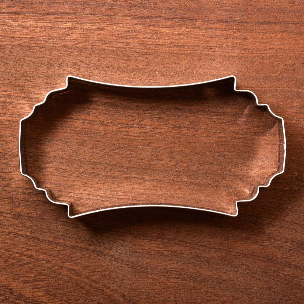 Liliao Fancy Plaque Cookie Cutter Frame Sandwich Fondant Biscuit Cutter - 5.1 X 2.7 Inch - Stainless Steel - By Janka