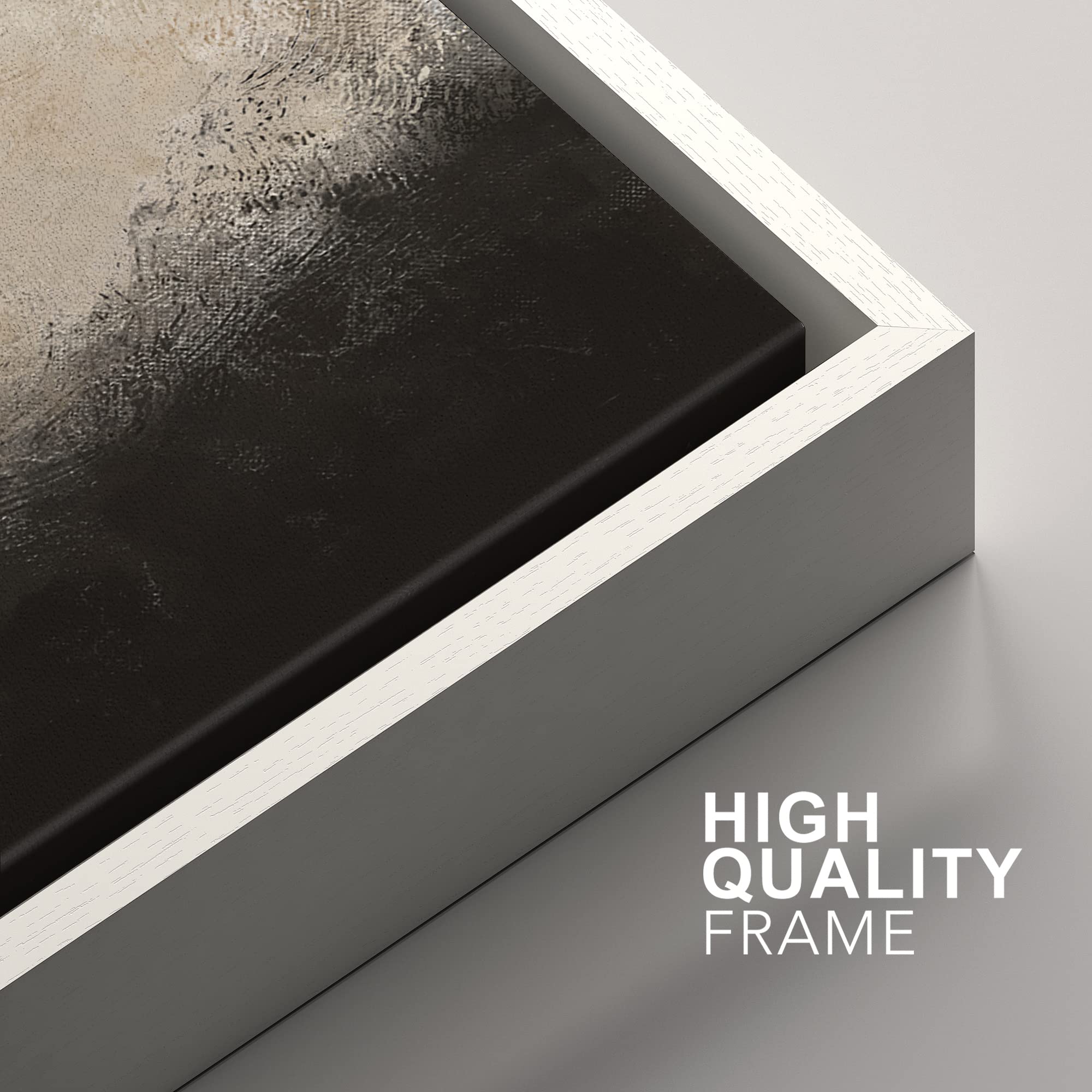 Signford Framed Canvas Print Wall Art Set Minimal Gray Tan Paint Stroke Landscape Abstract Shapes Digital Art Modern Art Decorat