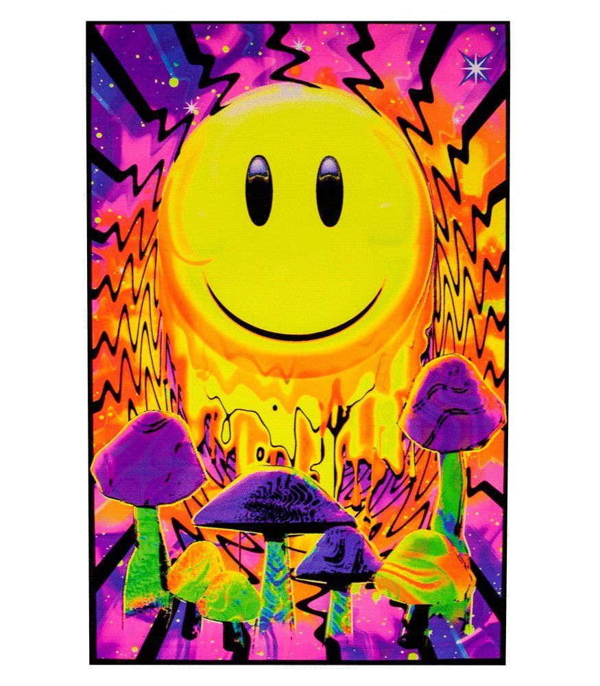 Opticz Have A Nice Trip Flocked Blacklight Poster 23 X 35In