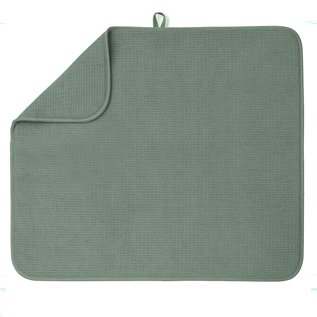 Bellemain XXL Dish Mat Microfiber Dish Drying Mat, Super absorbent (Green, 16 x 18)