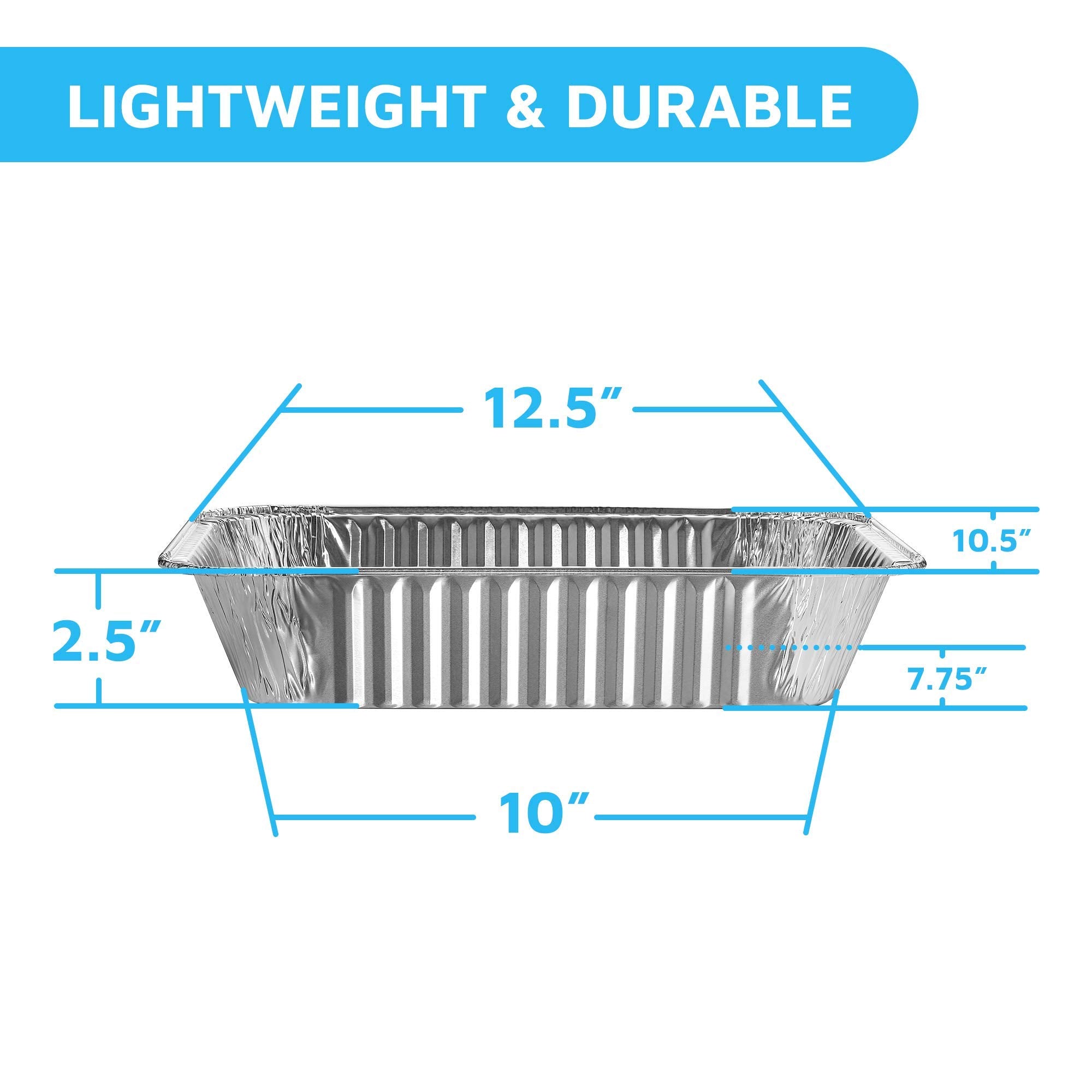 MontoPack Aluminum Foil Pans Half Size Roasting Chafing Pan | 9x13 Tins for Cooking  Baking & Catering | Heavy Duty Disposable Cookware Steam Table Trays for Buffet & Food Prepping (20 Pack with Lids)