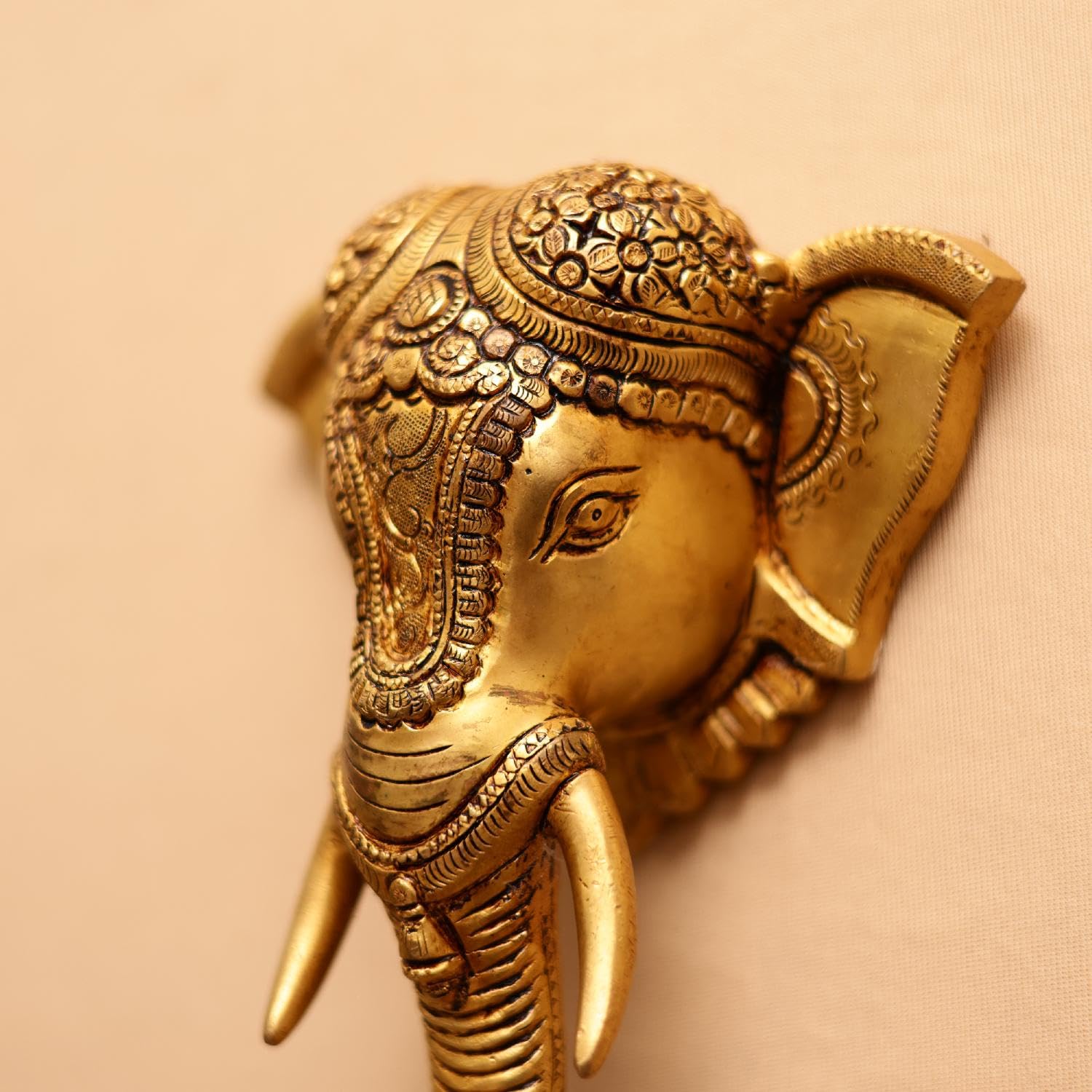 Brass Elephant Bell 26 Cm, Brass Ganesha Bell For Wall Hanging For Home Entrance Decor | Room Decor | Ganesh Idol, Ganpati Idol|