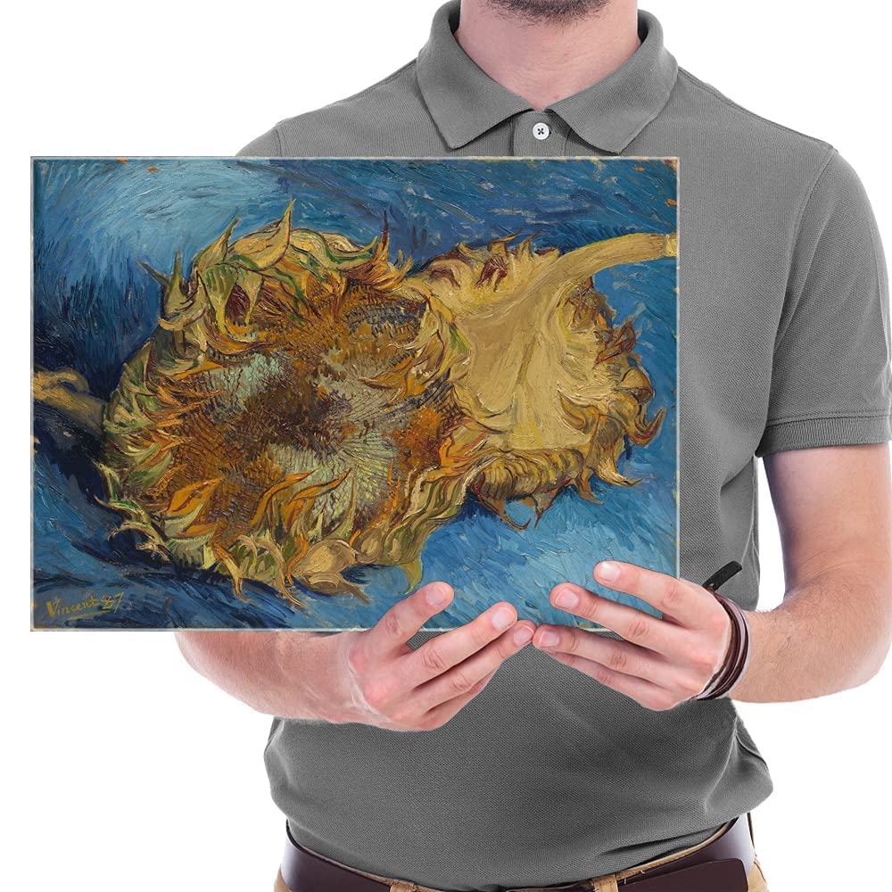 Wieco Art Sunflowers Floral Giclee Canvas Prints Wall Art By Vincent Van Gogh Famous Oil Paintings Reproduction Modern Stretched