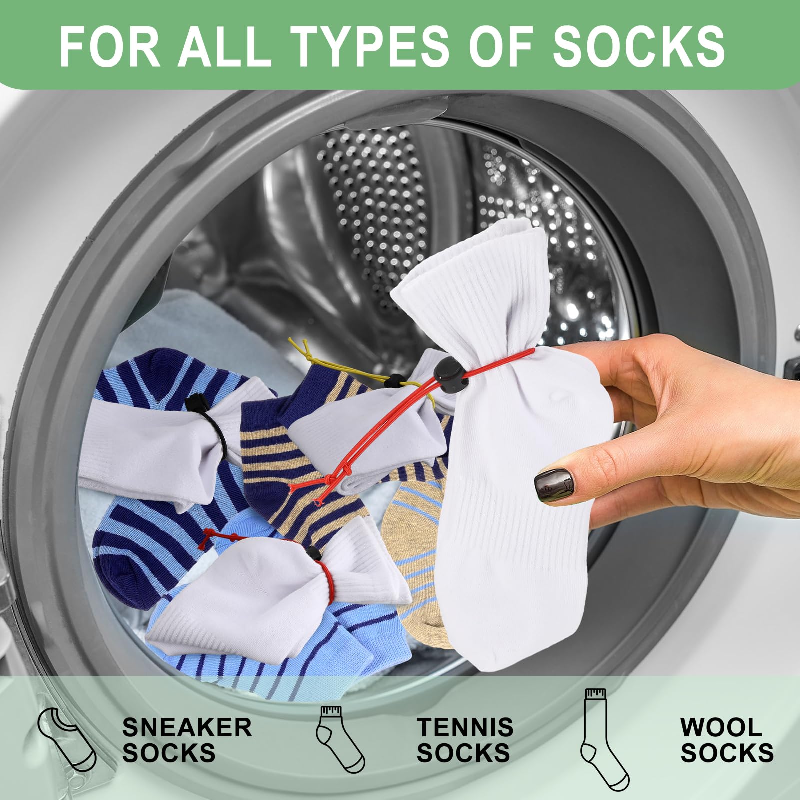 Wowangce 50 Pcs Sock Clips For Laundry Locks Your Socks Laundry Sock Holder Sock Tie Clips Sock Organizer For Washing Machine An