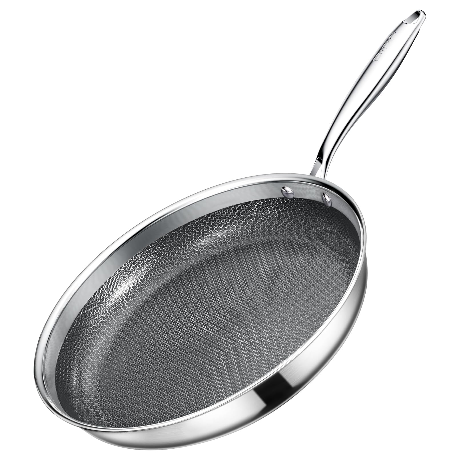 GiPP TriPly Stainless Steel Frying Pan, 10 inch Hybrid Frying Pans Nonstick Skillets, Dishwasher and OvenSafe, Induction Ready