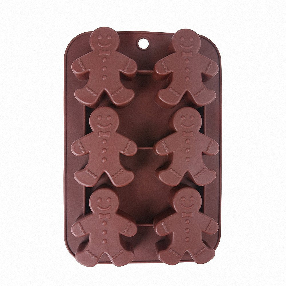 Gingerbread Man Silicone Mold - Moldfun Christmas Party Gingerbread Mold For Chocolates, Soaps, Cake Baking, Ice Cubes, Jello Sh