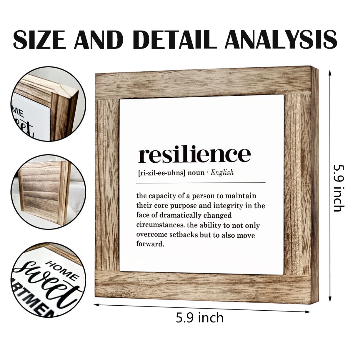 Resilience Definition Wood Block Sign - Motivational Office & Home Decor