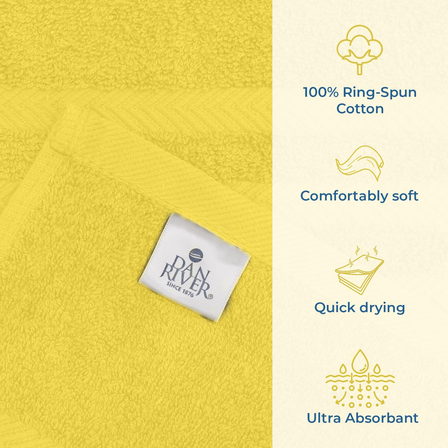 Dan River 100% Cotton Bath Sheets - 550 Gsm Ultra Super Soft Sheets - Jumbo Large Bath Towels For Bathroom, Home, Hotel, Spa, Be