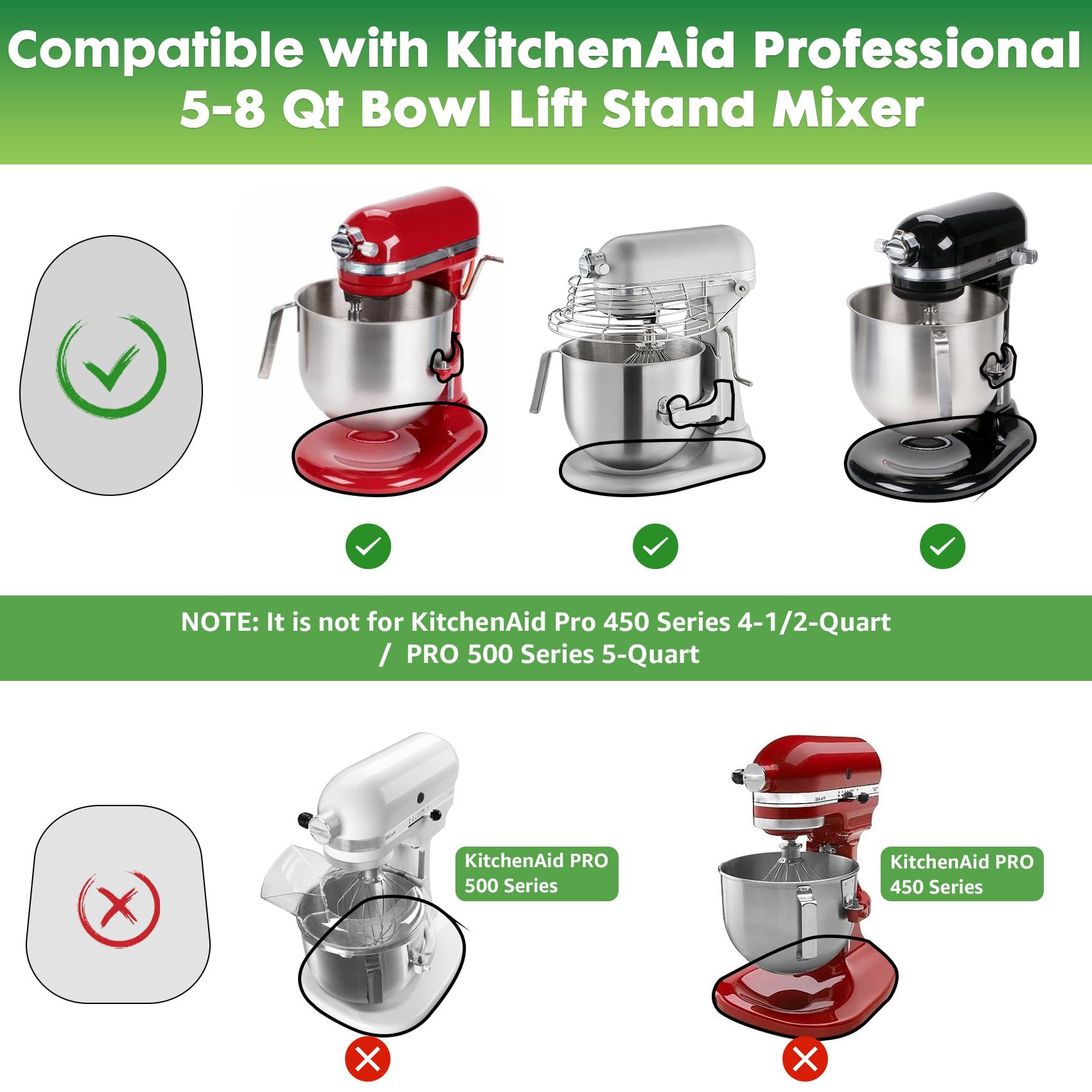 Mixer Slider Mat For Kitchen Aid - Sliding Mat For Kitchen Aid 5-8 Qt Bowl Lift Stand Mixer, Professional 600 Mixer Attachment C