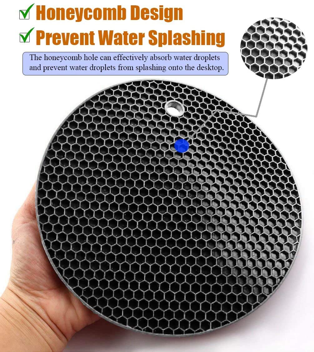 5 Pack Extra Thick Silicone Trivets Heat Resistant Pot Holder And Oven Mitts,Trivets For Hot Dishes,Nonslip Insulation Honeycomb