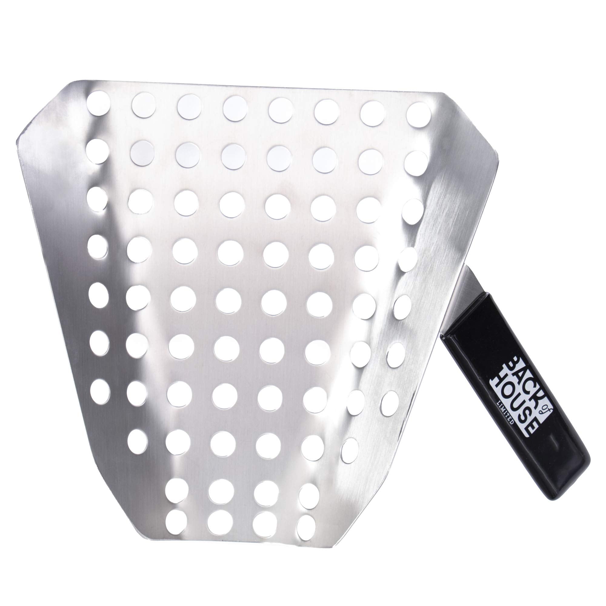 Popcorn Speed Scoop - Perforated Stainless Steel Quick-Fill Scooper For Bags, Buckets & Boxes, Removes Unpopped Kernels - Utilit