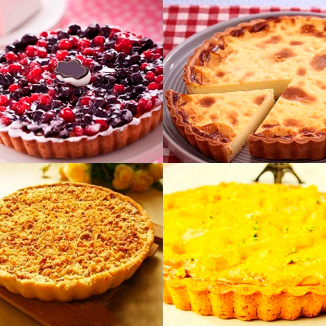 Meichu 10 Inch Tart Pans With Removable Bottom Non Stick Fluted Quiche Pans Cake Pans For Baking Pizza Fruit Mousse Christmas De