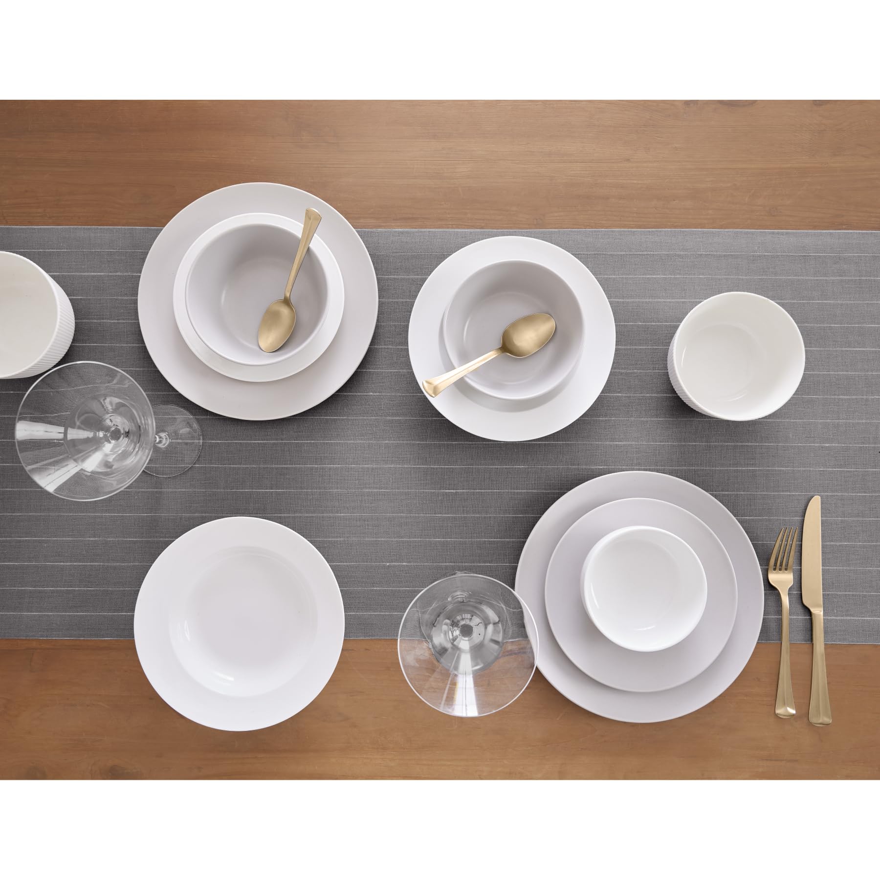 Solino Home Pinstripe Linen Grey And White Table Runner 108 Inches Long - 100% Pure Linen Dining Table Runner 18 X 108 Inch Idea