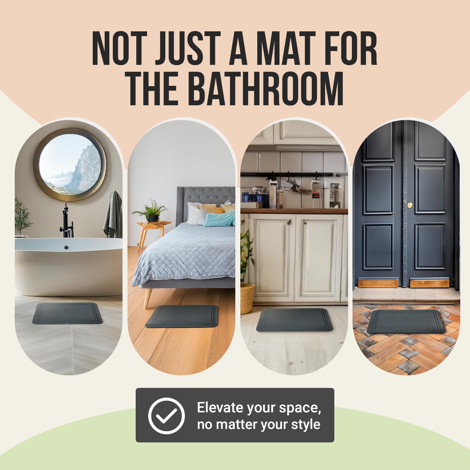 Itsoft Memory Foam Bath Mat 31X20, Non Slip, Machine Washable, Quick Dry & Absorbent Bathroom Rugs, Bath Mats For Bathroom Floor