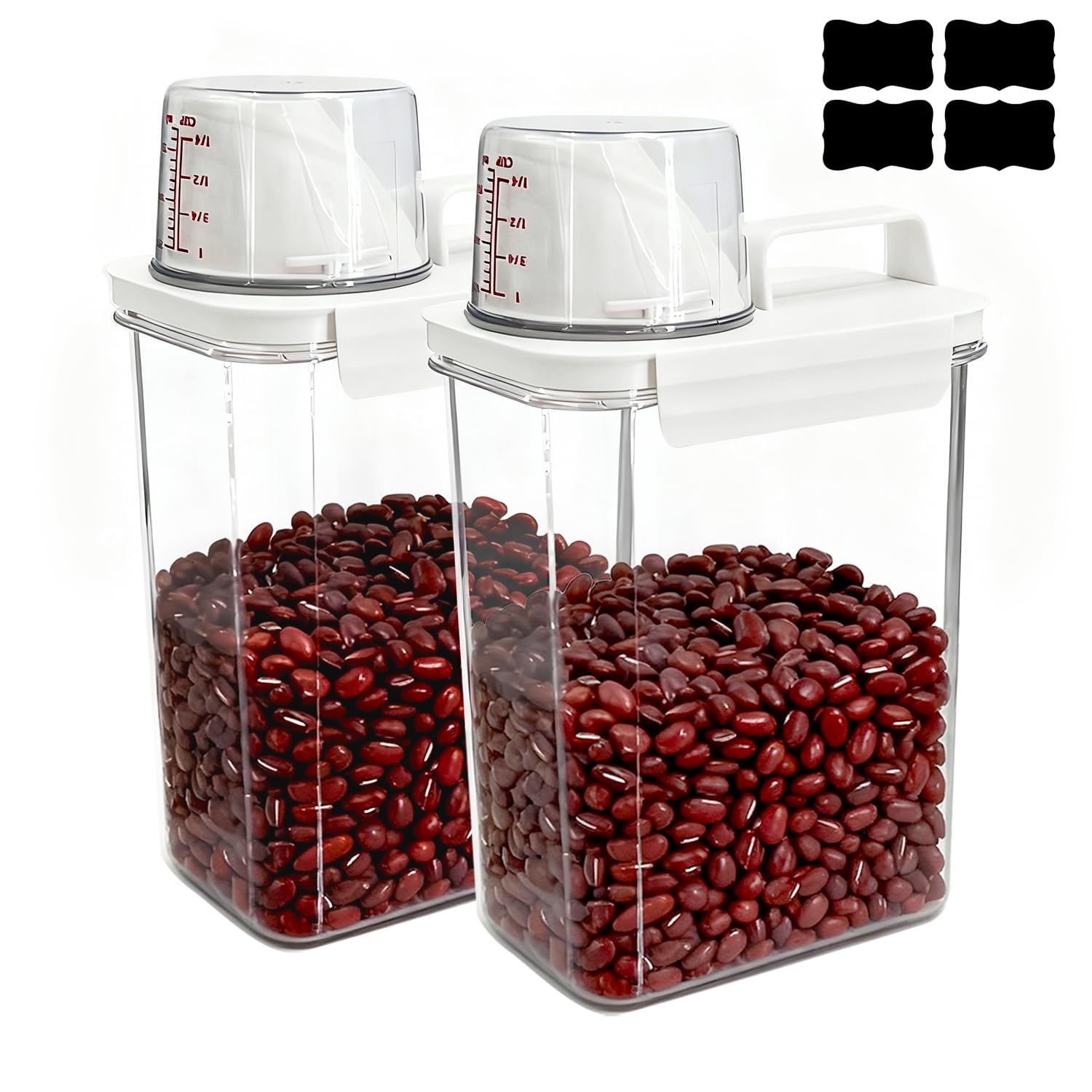 MOASIOP 2 Pack 1800ML Airtight Cereal Container with Pour Spout & Cup