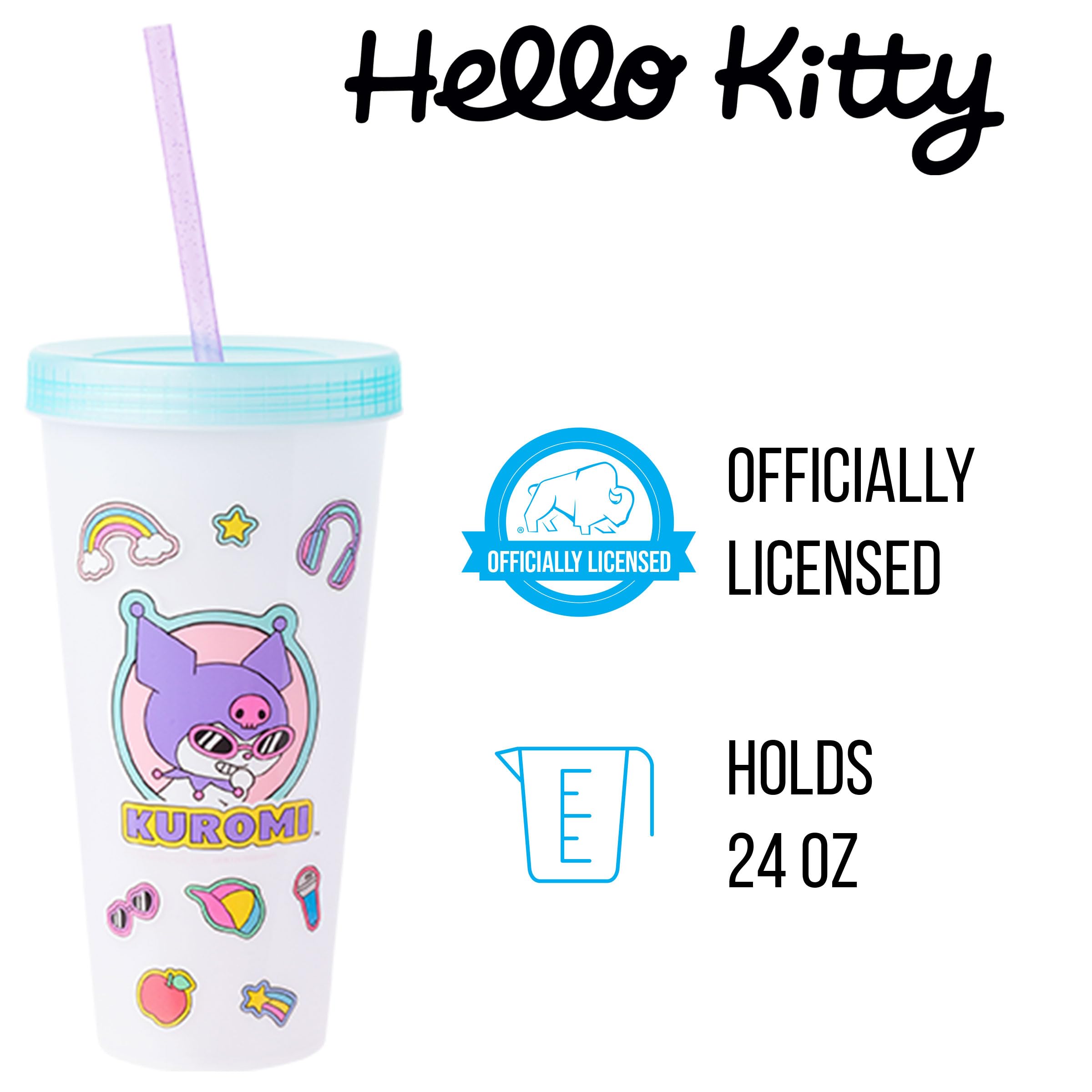Silver Buffalo Sanrio Hello Kitty And Friends Sticker Design Featuring Kuromi, Keroppi, My Melody, And Hello Kitty 4 Pack Color