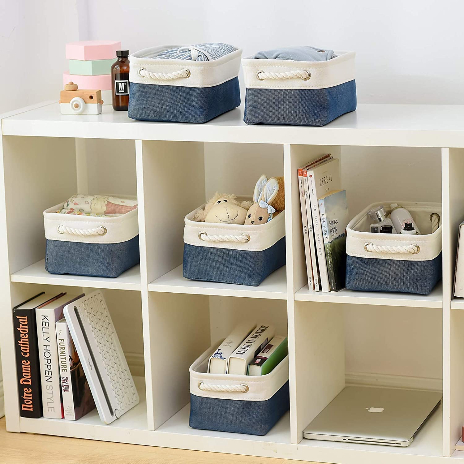 Thewarmhome Storage Bins For Shelves - 12X8X5.2 Inch 1 Pack Baskets For Gifts Empty, Fabric Storage Cubes For Closet Organizing