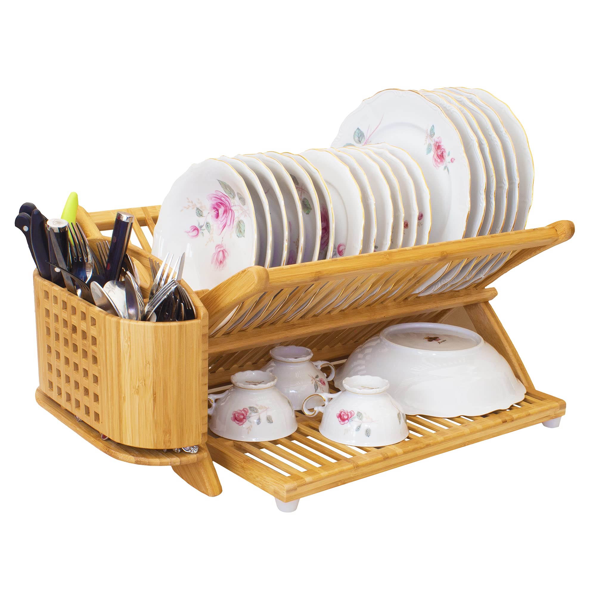 Totally Bamboo Eco Utensil Drying Caddy, Natural Bamboo, Model 20-8520, Perfect for Dish Drying Rack