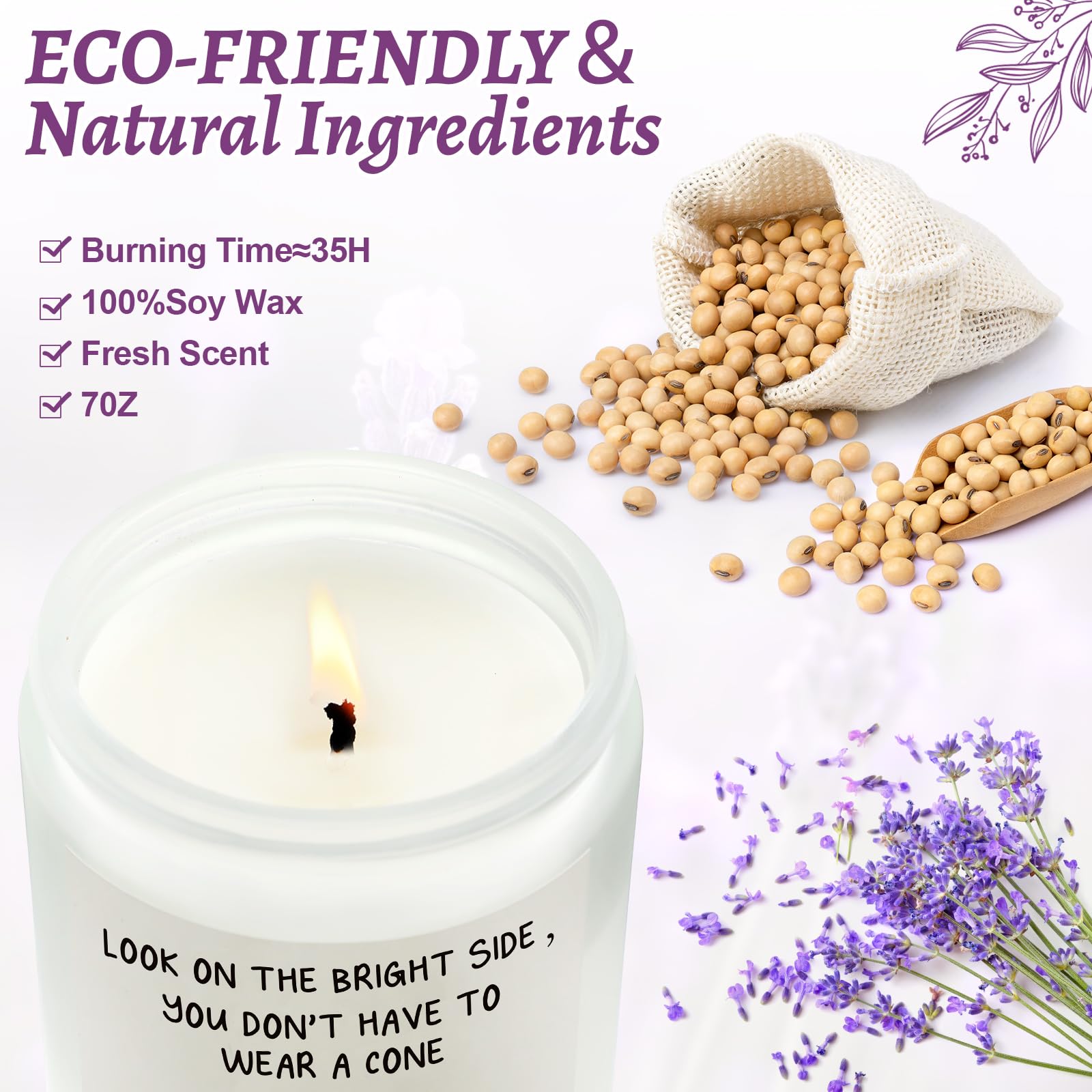 Newtay 2 Pcs Funny Get Well Gift for Women Men Post Surgery Recovery Gift Include Hand Call Bell and Lavender Scented Candle Che