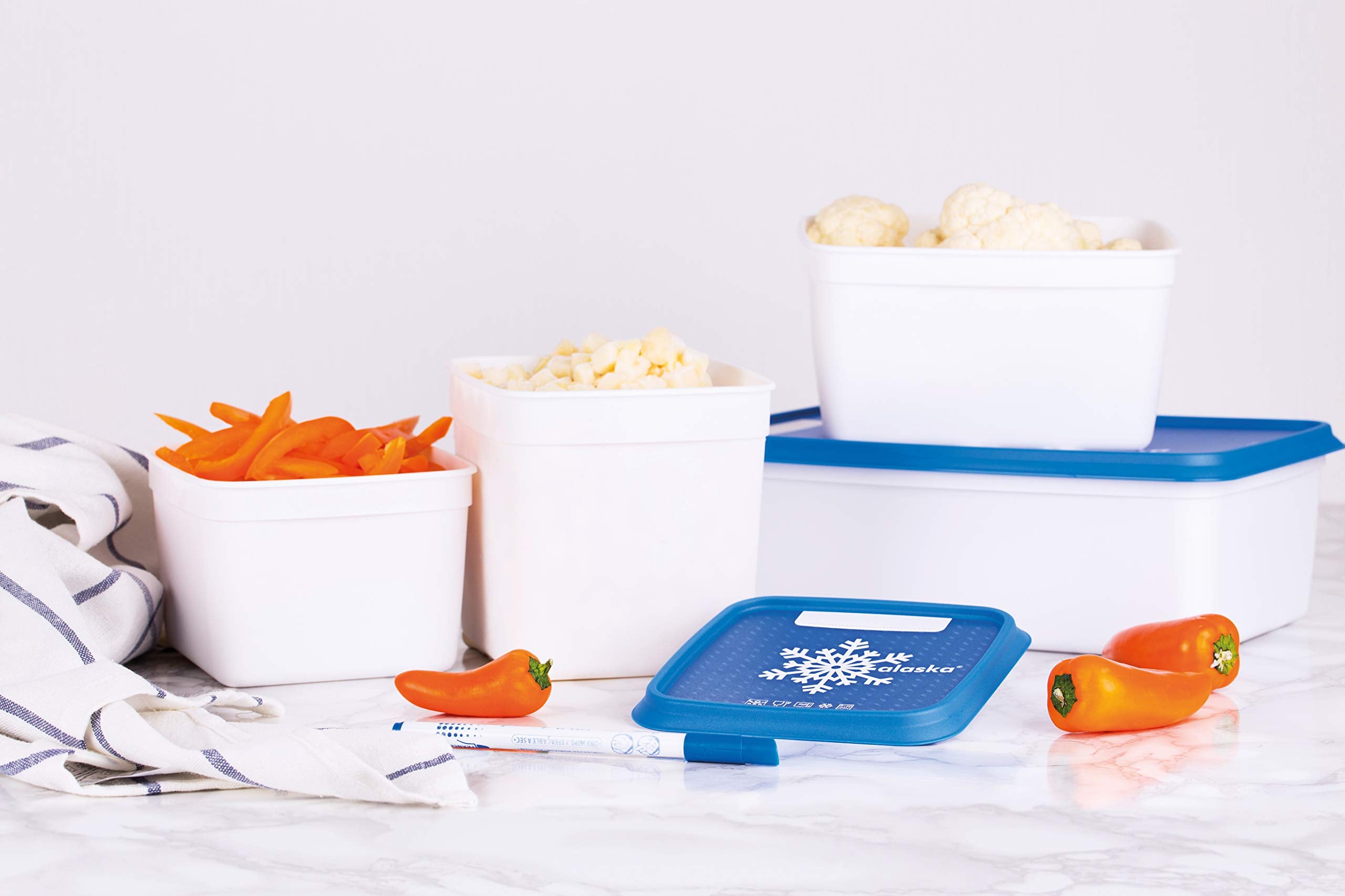 Amuse- Stackable And Unbreakable Alaska Commercial Grade Food Container Set With Lid- Made In Europe (Set Of 3-40 Oz. Each)