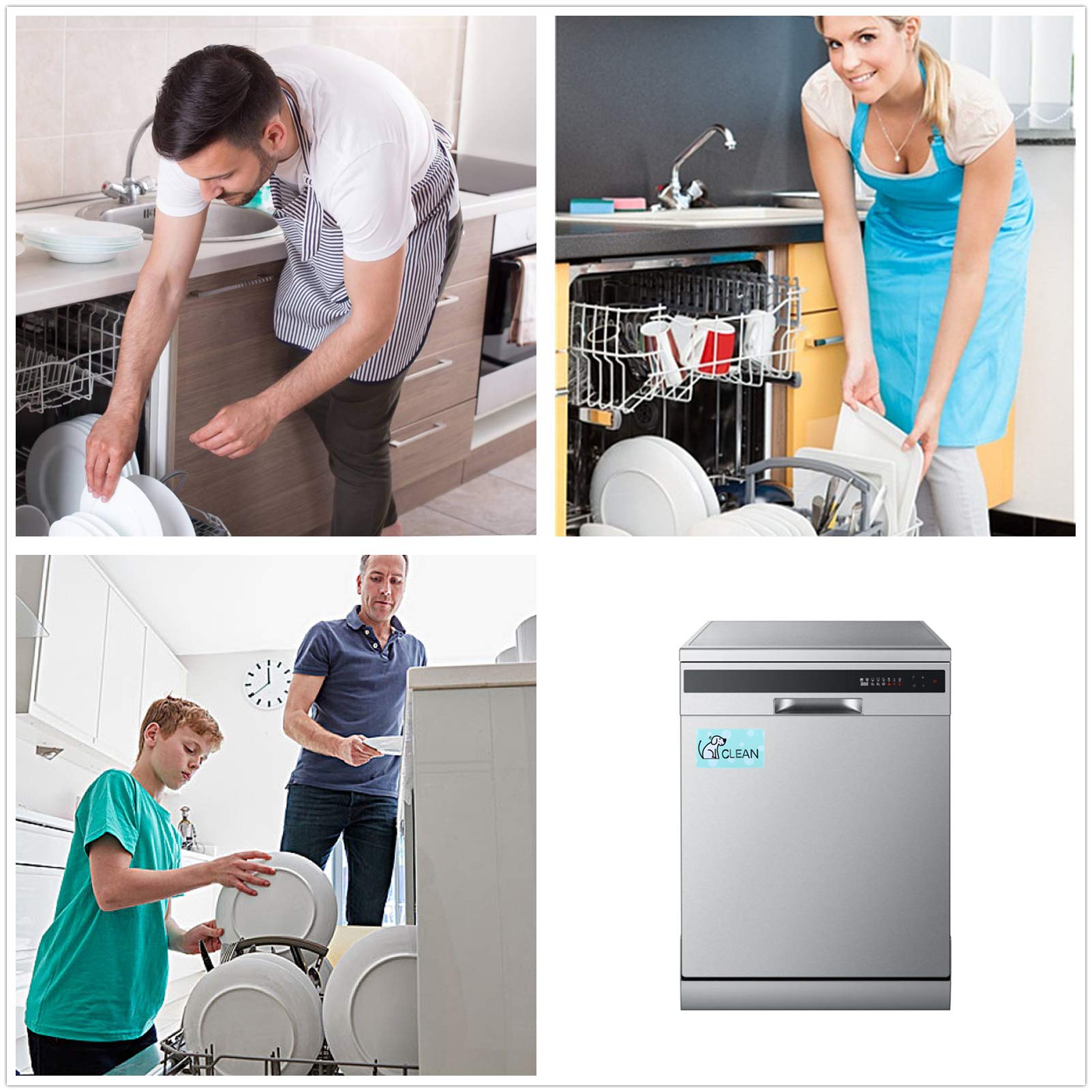 Mudor Dishwasher Magnet Clean Dirty Sign, Double Sided Flip Indicator With Strong Magnet, Universal Kitchen Dishwasher Magnet Co