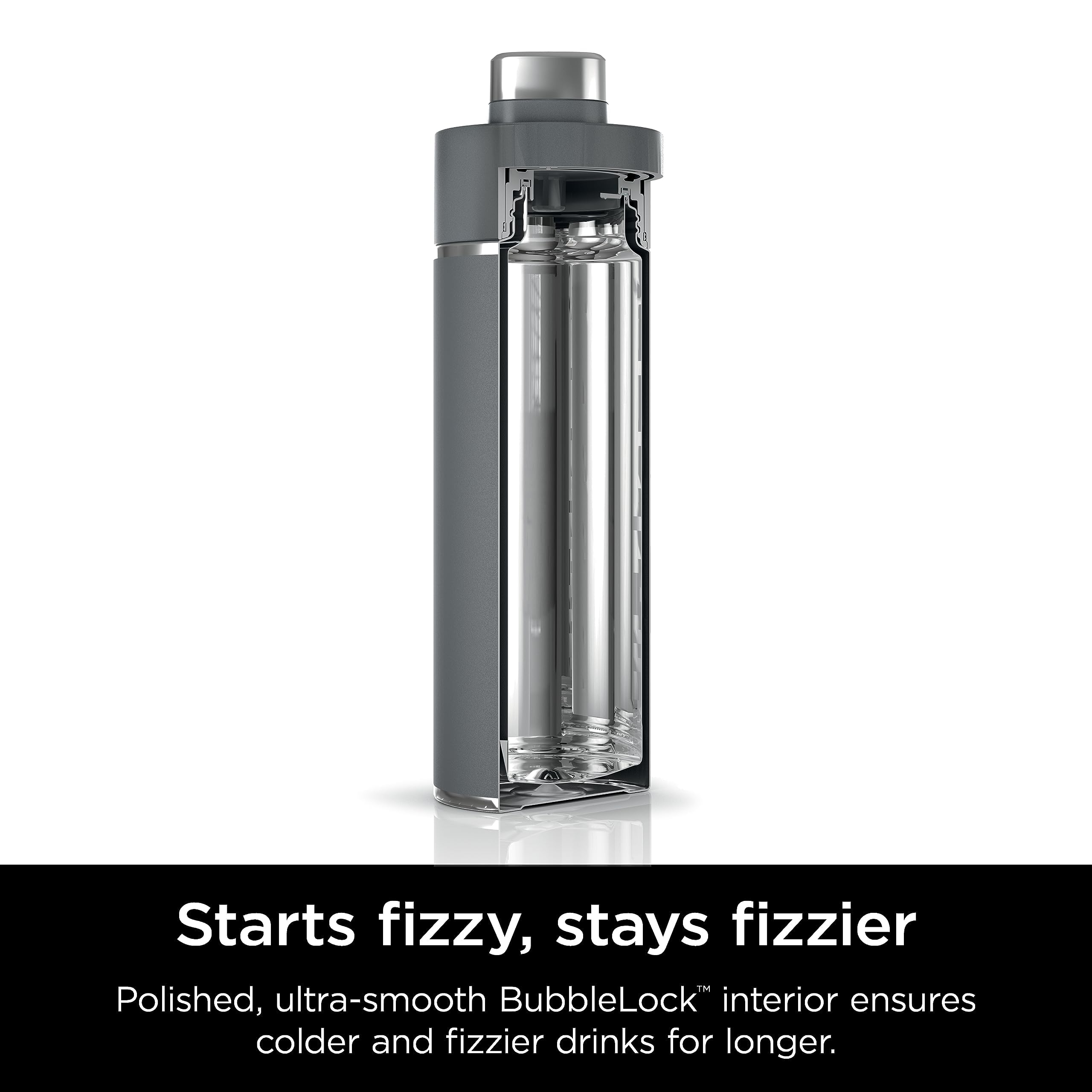 Ninja Dw2401Gy Thirsti 24Oz Travel Water Bottle, For Carbonated Sparkling Drinks, Colder And Fizzier Longer, Leak Proof, 24 Hrs