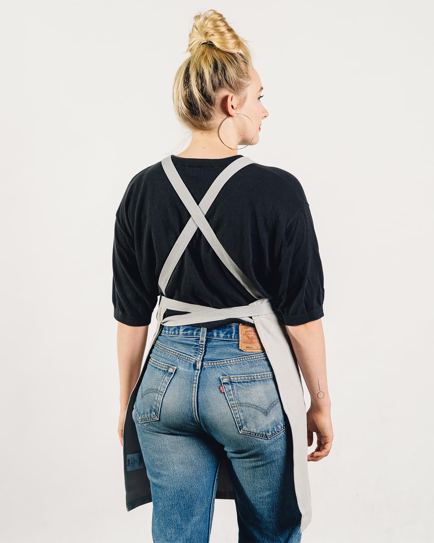 Caldo Crossback Kitchen Apron For Cooking- Mens And Womens Professional Chef Or Server Bib Apron - Adjustable Crossback Style -