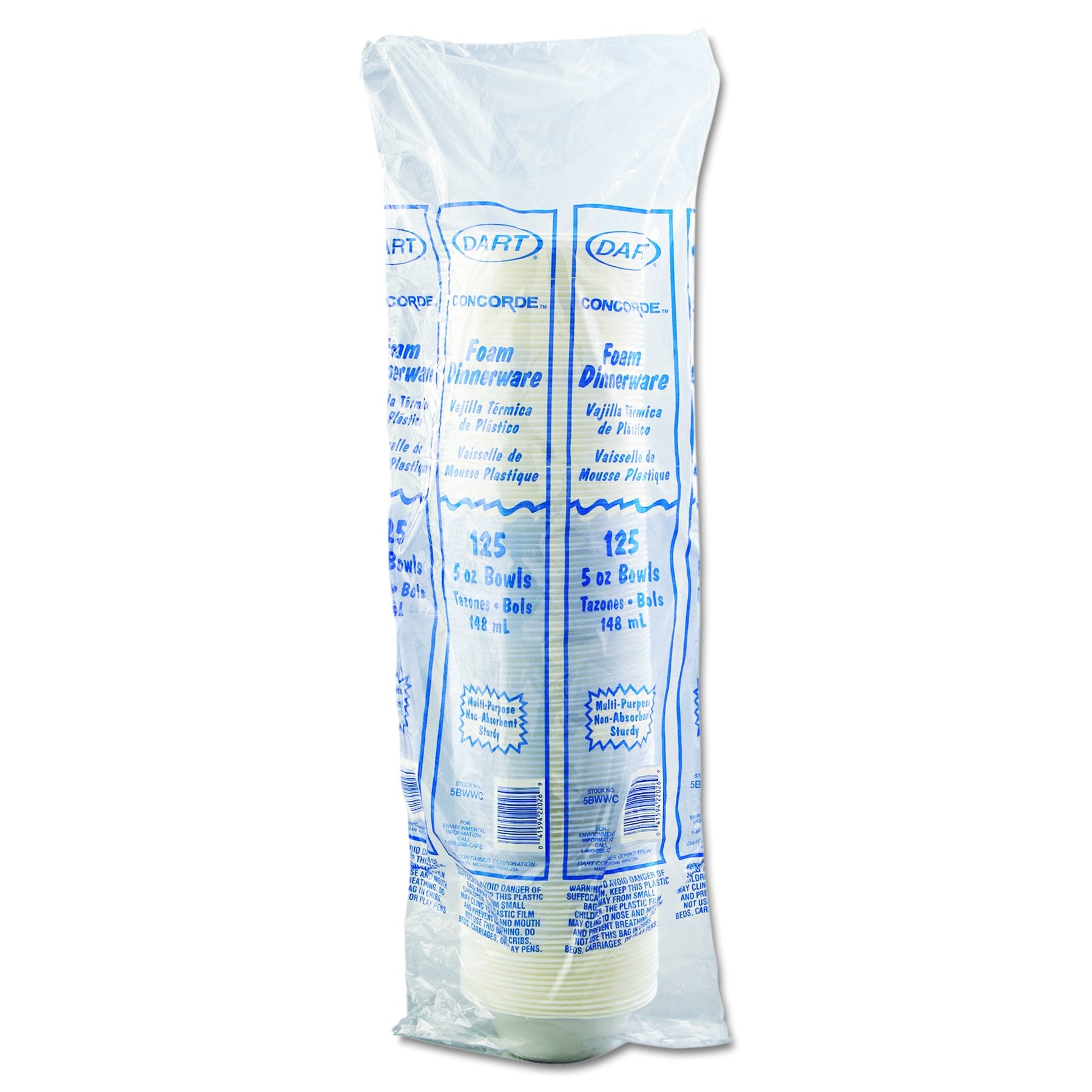 Dart 5Bwwc 5-6 Oz White Unlaminated Foam Bowl (Case Of 1000)