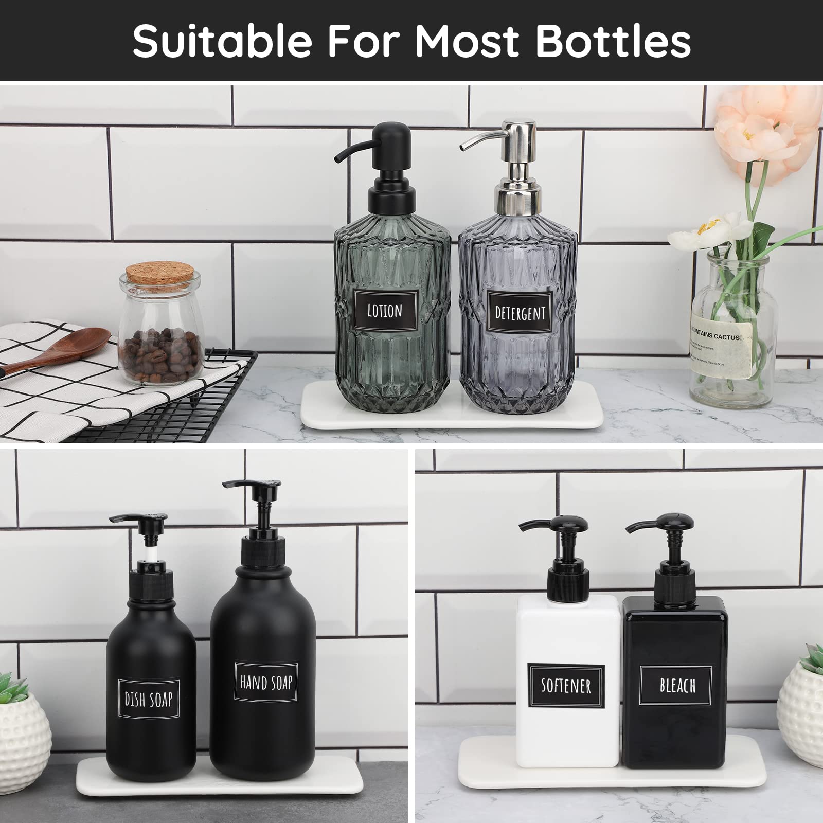 Segbeauty Waterproof Labels For Organizing, 36 Packs Soap Dispenser Label Stickers Printed With Shampoo Conditioner Hand Soap, S
