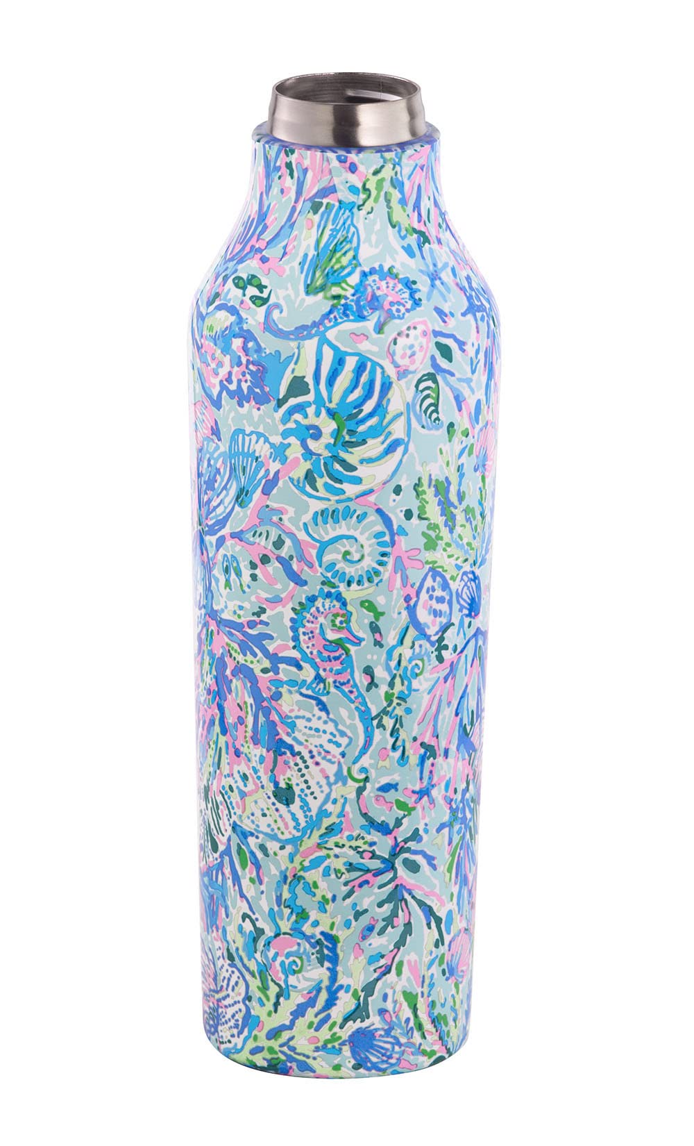 Lilly Pulitzer Stainless Steel Water Bottle, 18 Oz Metal Water Bottle, Double Wall Insulated Tumbler With Lid, Soleil It On Me